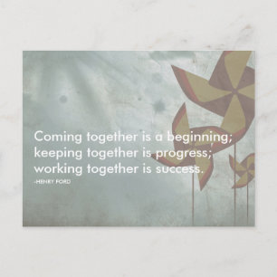 Cartão Postal citação de sucesso de henry ford