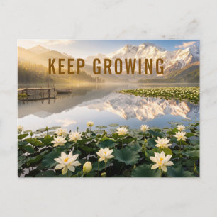 Cartão Postal Citação de Sucesso Inspirador Natureza Flores