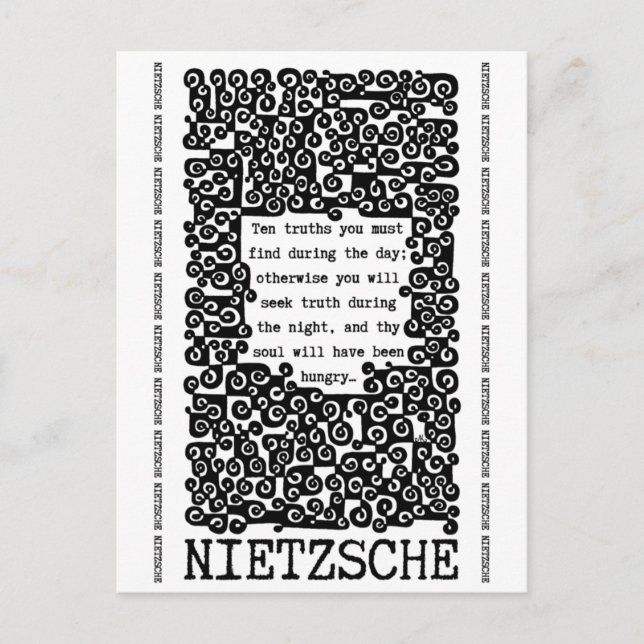 Cartão Postal Citação de TEN TRUTHS de Nietzsche (Frente)