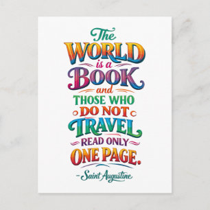 Cartão Postal Citação de Viagem: O Mundo É um Livro