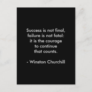 Cartão Postal Citação de Winston Churchill; Sucesso