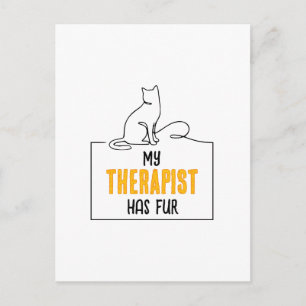 Cartão Postal Citação Divertida de Amante de Gato Meu Terapeuta