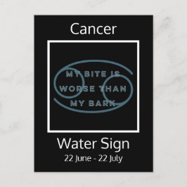 Cartão Postal Citação divertida de sinais do Zodique do cancer e