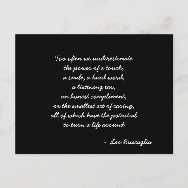 Cartão Postal Citação do Cartão-postal Inspirativo (Frente)