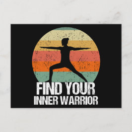 Cartão Postal Citação do Guerreiro Yoga Inspiradora