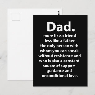 Cartão Postal Citação do Papai Preto e Branco Dad