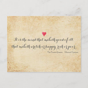 Cartão Postal Citação do poema Edmund Spenser