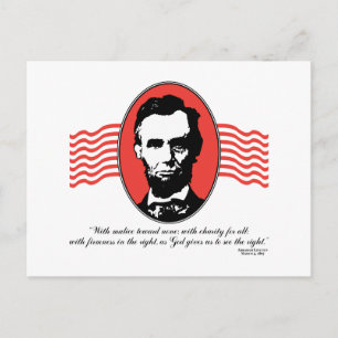 Cartão Postal Citação do Segundo Discurso de Posse de Lincoln