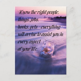 Cartão Postal Citação do tema da praia positiva inspiradora