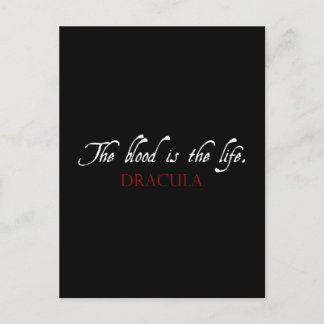 Cartão Postal Citação Drácula: O Sangue é a Vida