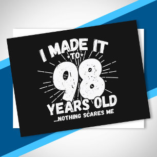 Cartão Postal Citação engraçada de 98º aniversário sarcástica pa
