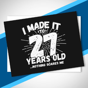 Cartão Postal Citação engraçada de aniversário de 27 anos, sarcá