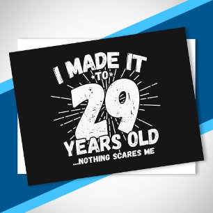 Cartão Postal Citação engraçada de aniversário de 29 anos, sarcá