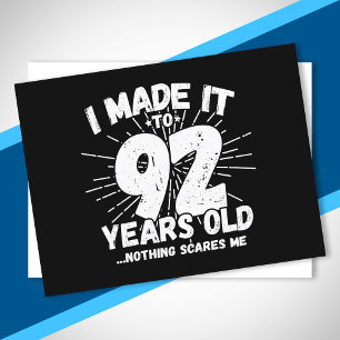 Cartão Postal Citação engraçada de aniversário de 92 anos, sarcá