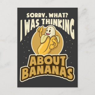 Cartão Postal Citação engraçada de banana fruta vegana humor veg