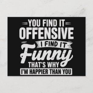 Cartão Postal Citação engraçada de humor adulto sarcástico ofens