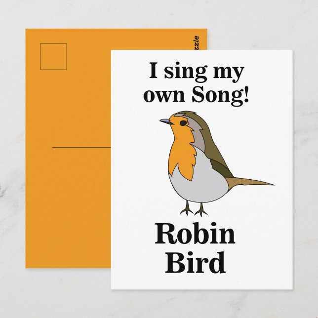 Cartão Postal Citação engraçada do pássaro Robin (Frente/Verso)