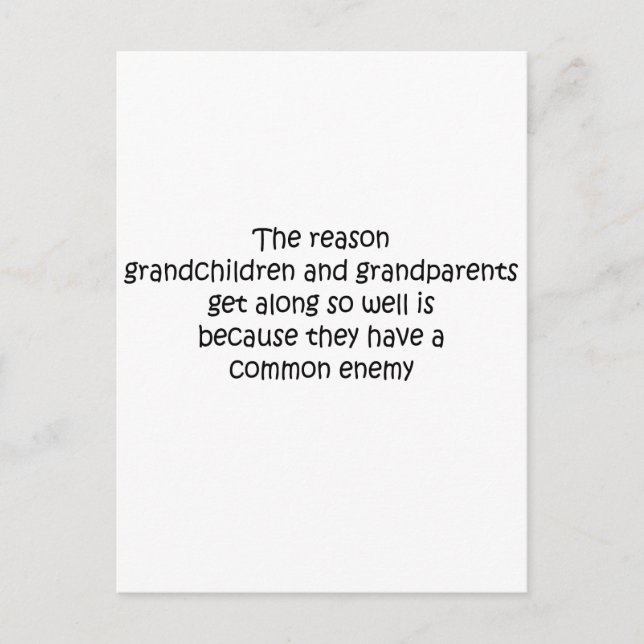 Cartão Postal Citação entre avós e netos (Frente)