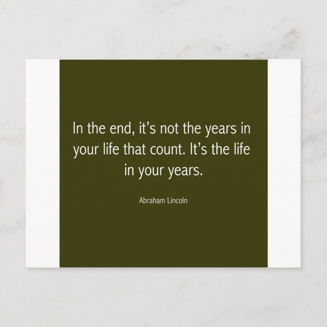 Cartão Postal Citação Famosa de Abraham Lincoln, Motivacional (Frente)