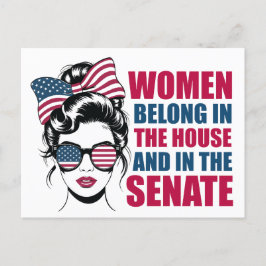 Cartão Postal Citação Feminista Divertida Política Mulher Americ