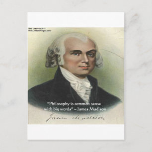 Cartão Postal Citação "Filosofia/Senso Comum" de James Madison