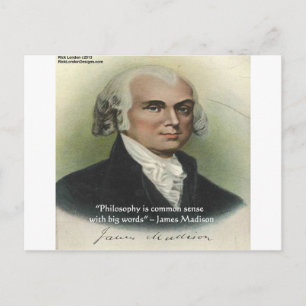 Cartão Postal Citação "Filosofia/Senso Comum" de James Madison