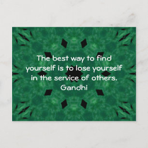 Cartão Postal Citação Inspiracional Gandhi Sobre Autoajuda