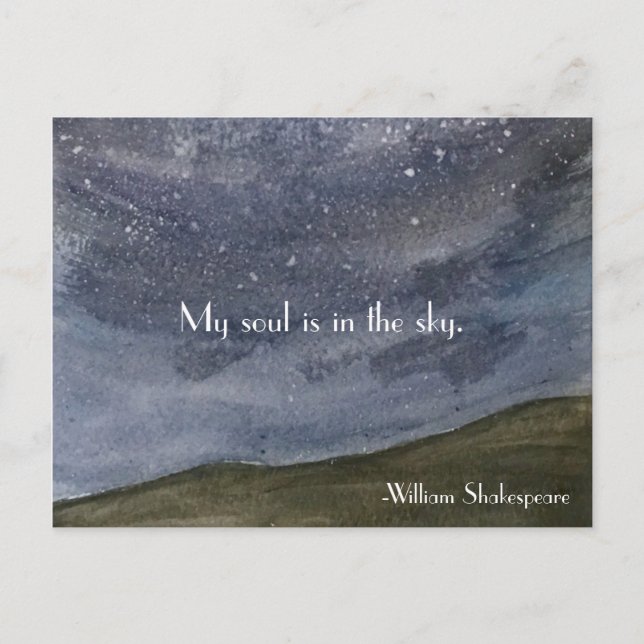 Cartão Postal Citação Inspiracional Shakespeare (Frente)