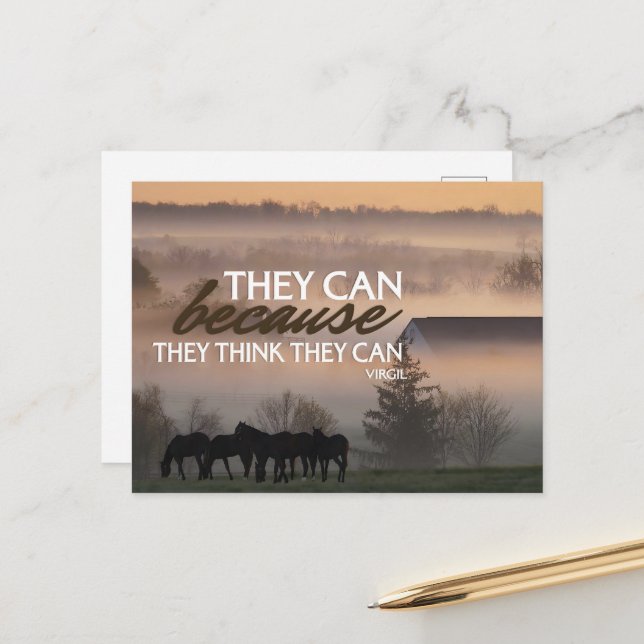 Cartão Postal Citação Inspiracional Virgil "Eles Podem" (Frente/Verso In Situ)