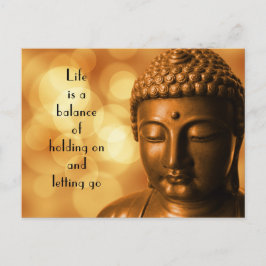 Cartão Postal Citação Inspiradora com uma Imagem de Buda