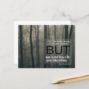 Cartão Postal Citação Inspiradora de George Bernard Shaw "Erros"