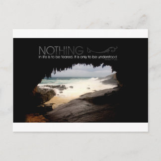 Cartão Postal Citação inspiradora de Marie Curie