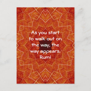Cartão Postal Citação Inspiradora de Rumi sobre Fé