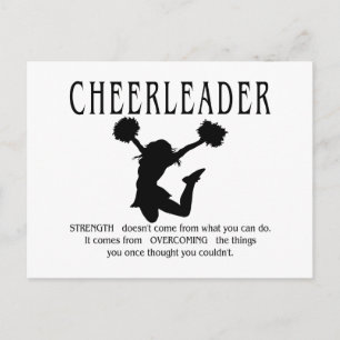 Cartão Postal Citação inspiradora do cheerleader