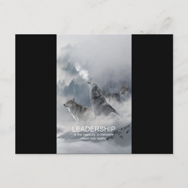 Cartão Postal citação inspiradora motivacional da liderança (Frente)