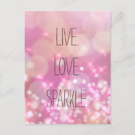 Cartão Postal Citação Inspiradora Rosa Rosa Brilhante do Live Lo