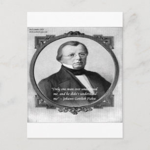 Cartão Postal Citação "Mal Entendido" de Johann Fichte