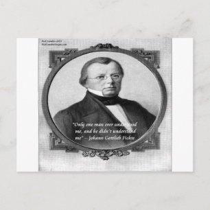 Cartão Postal Citação "Mal Entendido" de Johann Fichte
