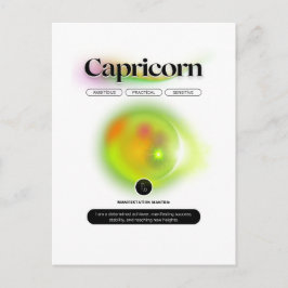 Cartão Postal Citação Moderna do Signo Capricórnio Elemento Terr