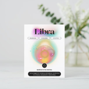 Cartão Postal Citação Moderna do Signo de Libra Elemento Ar