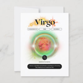 Cartão Postal Citação Moderna do Signo de Virgem Elemento Terra