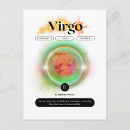 Cartão Postal Citação Moderna do Signo de Virgem Elemento Terra