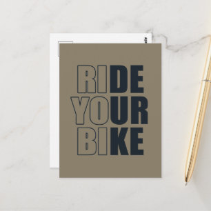 Cartão Postal Citação Motivacional de Ciclismo de Montanha - Cic