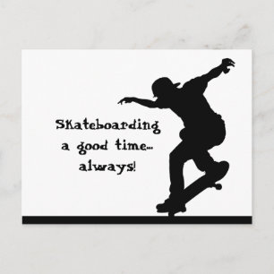 Cartão Postal Citação Motivacional de Skateboarding Bom Momento