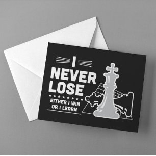 Cartão Postal Citação Motivacional de Xadrez Nunca Perca 