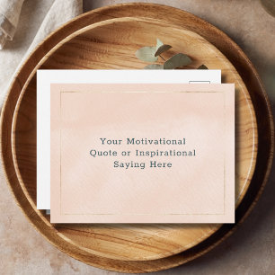 Cartão Postal Citação Motivacional Inspiradora DIY Rosa Bege