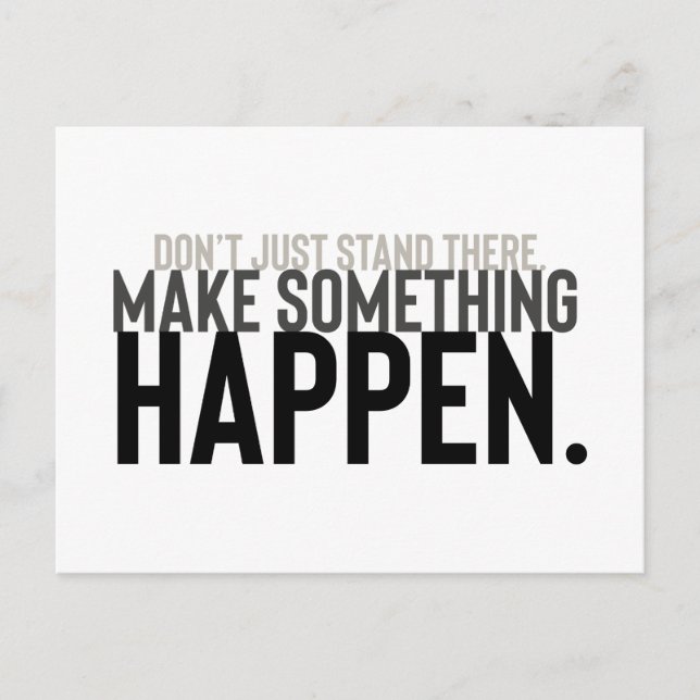 Cartão Postal citação motivacional mínima, não fique em pé (Frente)