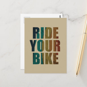 Cartão Postal citação motivadora de bicicleta de montanha