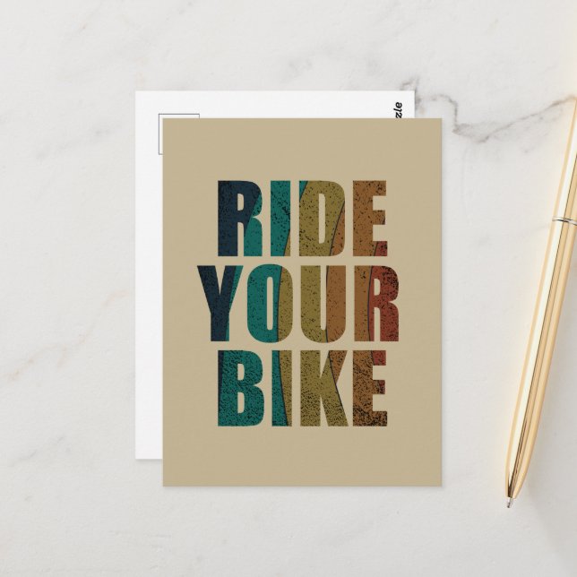 Cartão Postal citação motivadora de bicicleta de montanha (Frente/Verso In Situ)