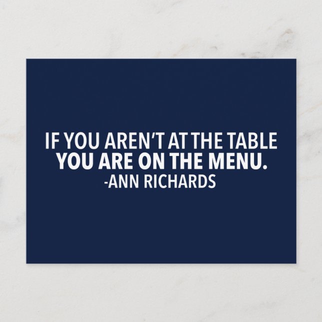 Cartão Postal Citação política motivacional de Ann Richards (Frente)